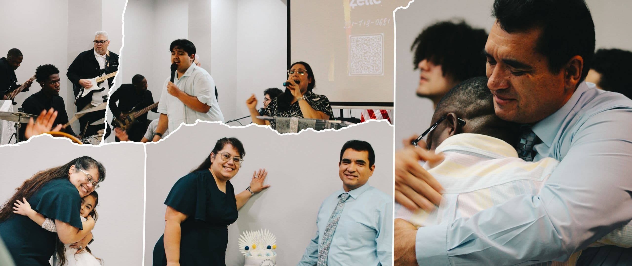 Collage of pictures from church anniversary celebration 2025